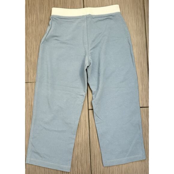 LL Bean Women’s Blue Straight Leg Pull On Cotton Blend Cropped Pants Size Small - Picture 4 of 5